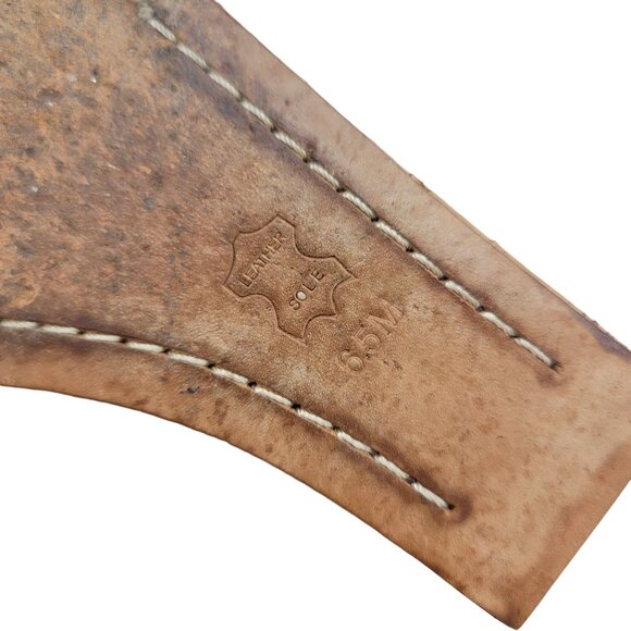 Tory Burch penny Leather Sole cork Wedge Sandals Bow Detail Size 6.5 Light Brown - Picture 9 of 12